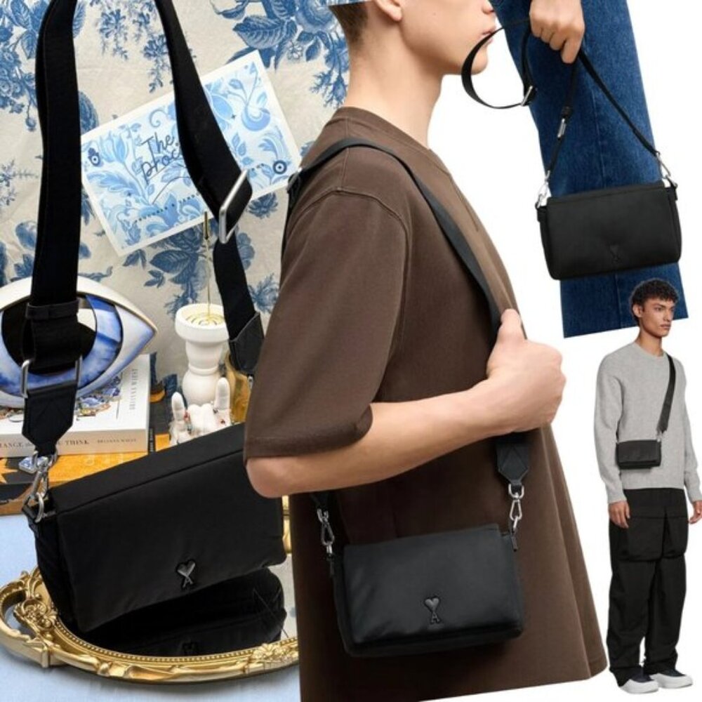 Ami Alexandre Mattiussi Black Crossbody Pouch Bag